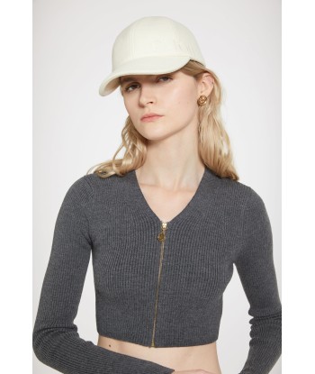 Ribbed cropped cardigan in sustainable wool blend Découvrez la collection