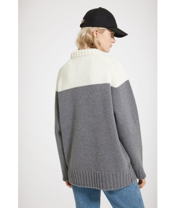 Two-tone jumper in sustainable wool and cashmere les ctes