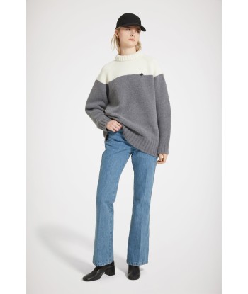 Two-tone jumper in sustainable wool and cashmere les ctes