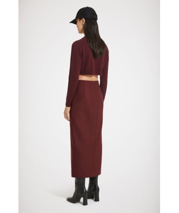 Slit midi skirt in wool-blend felt shop