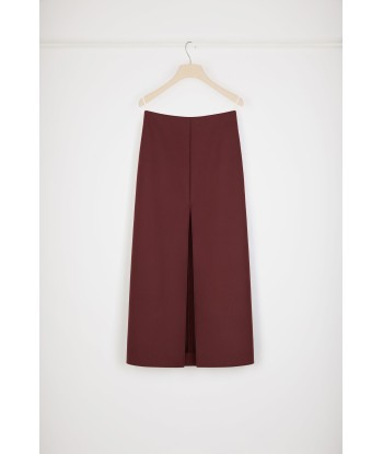 Slit midi skirt in wool-blend felt shop