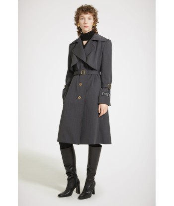 Trench coat in technical wool twill basket pas cher