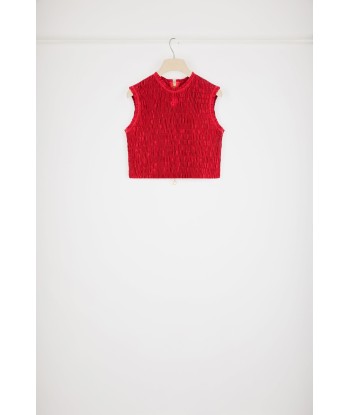 Smock crop top in eco-friendly faille rembourrage situé sous