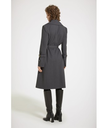 Trench coat in technical wool twill basket pas cher