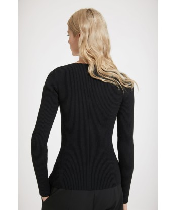 Ribbed corset top in sustainable wool blend vente chaude votre 