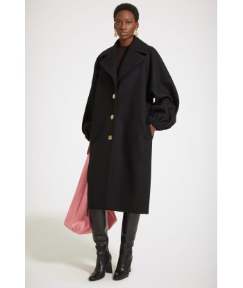 Cocoon coat in wool-blend felt soldes