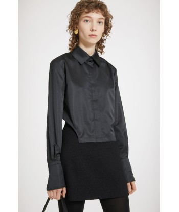 Cut-out cropped shirt in eco-friendly satin pas cher