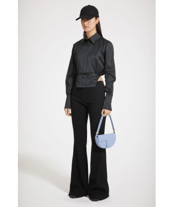 Cut-out cropped shirt in eco-friendly satin pas cher