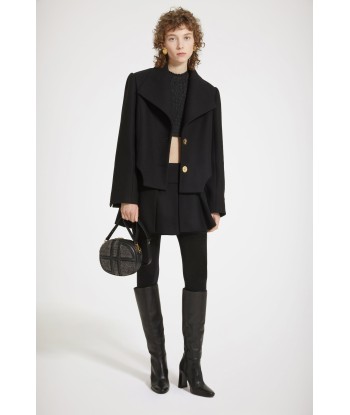 Cut-out cropped jacket in wool-blend felt En savoir plus