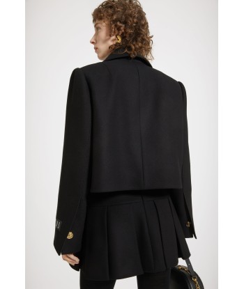 Cut-out cropped jacket in wool-blend felt En savoir plus