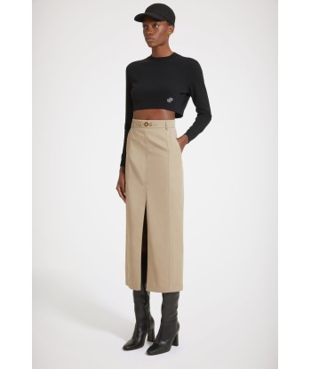 Slit midi skirt in organic cotton à prix réduit toute l'année