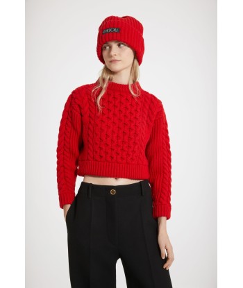 Mixed cable knit jumper in wool and cashmere le des métaux précieux