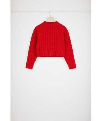 Mixed cable knit jumper in wool and cashmere le des métaux précieux