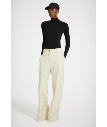 Iconic long trousers in wool-blend felt Paris Déstockage Promo