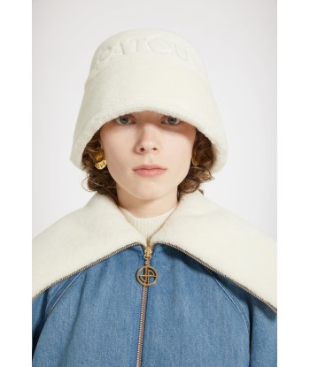 Oversized jacket in organic cotton denim and faux shearling Paris Déstockage Promo