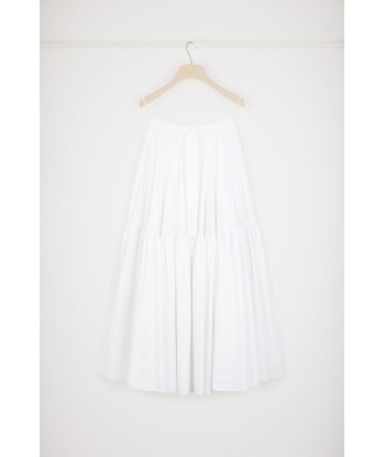 Buttoned tiered midi skirt in organic cotton acheter en ligne