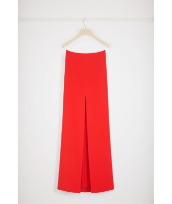 Slit maxi skirt in technical crepe basket pas cher