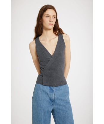 Wrap-back tank in sustainable wool blend 50-70% off 