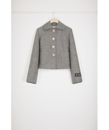 Short jacket in textured wool Dans la société mordern