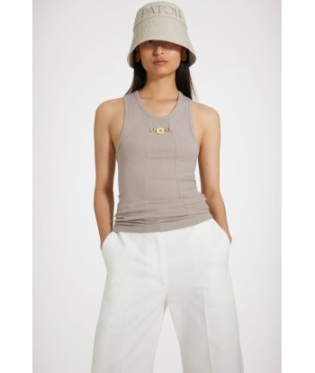 Medallion-embellished tank top in organic cotton pas chere