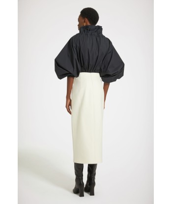 Slit midi skirt in wool-blend felt sur le site 