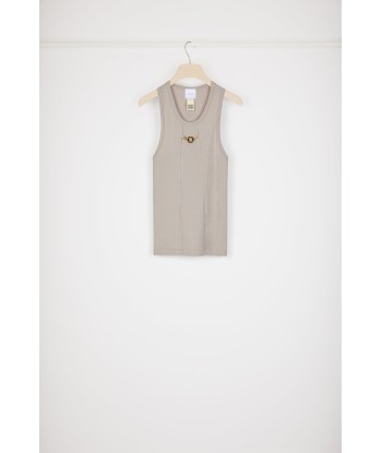 Medallion-embellished tank top in organic cotton pas chere