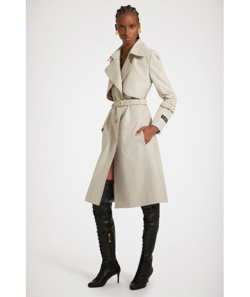 Trench coat in organic cotton jacquard commande en ligne