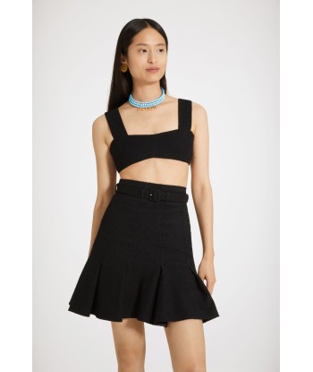 High-waisted pleated skirt in cotton-blend tweed Découvrez la collection