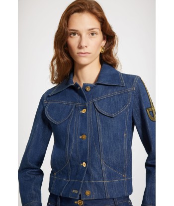 Veste en denim à logo brodé meilleur choix