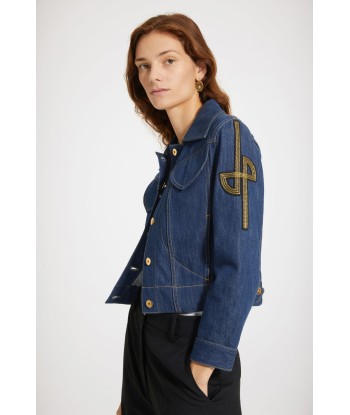 Veste en denim à logo brodé meilleur choix