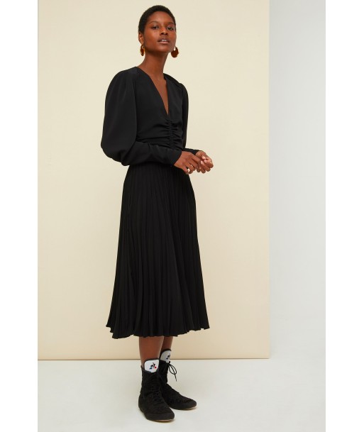 Robe plissée à col twisté vente chaude votre 