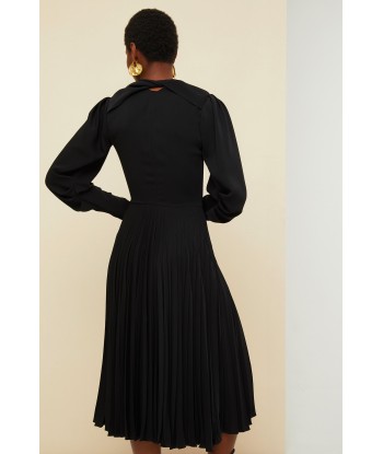 Robe plissée à col twisté vente chaude votre 