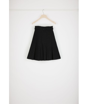 High-waisted pleated skirt in cotton-blend tweed Découvrez la collection