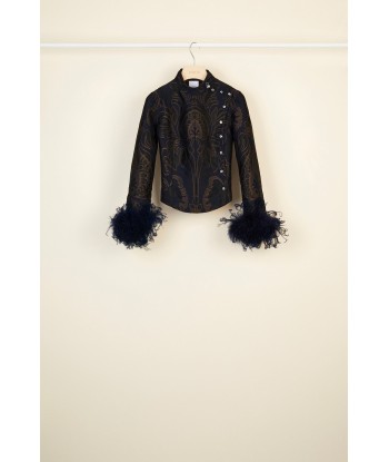 Veste en jacquard avec plumes ouvre sa boutique