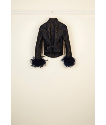 Veste en jacquard avec plumes ouvre sa boutique