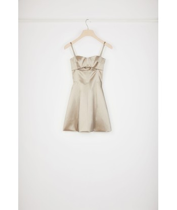 Cut-out dress in organic cotton-blend satin Profitez des Offres !