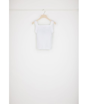 Cut-out tank top in organic cotton-blend knit À commander