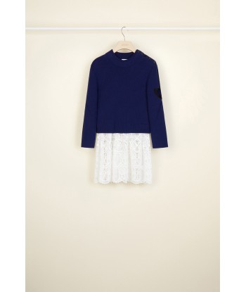 Pull breton en coton avec décoration guipure store