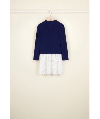 Pull breton en coton avec décoration guipure store