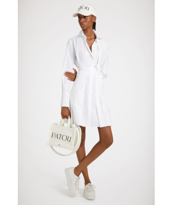 Pleated shirt dress in organic cotton meilleur choix