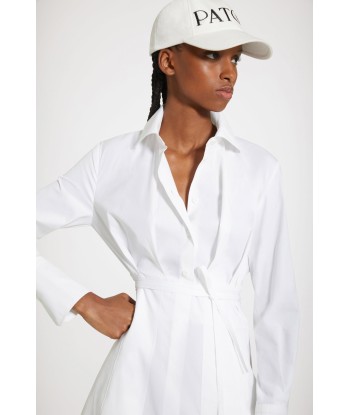 Pleated shirt dress in organic cotton meilleur choix