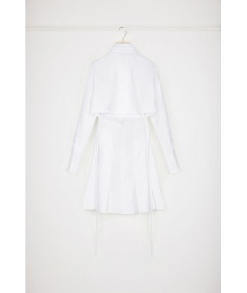 Pleated shirt dress in organic cotton meilleur choix