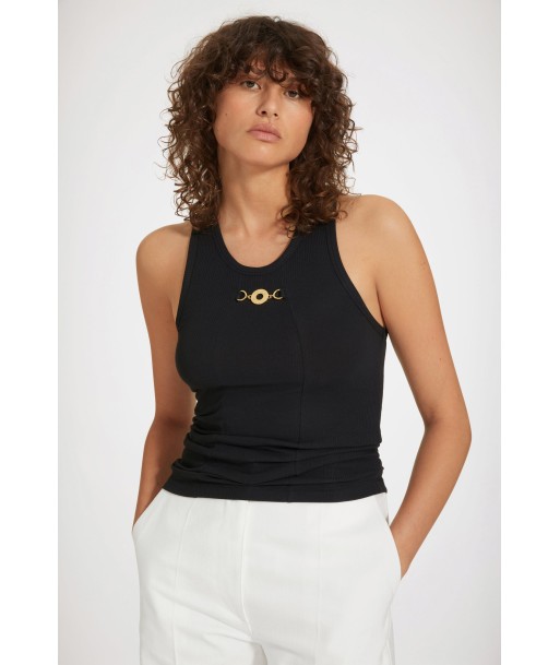 Medallion-embellished tank top in organic cotton Venez acheter