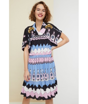 Robe midi imprimée à smocks Comparez plus de prix