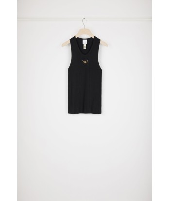 Medallion-embellished tank top in organic cotton Venez acheter