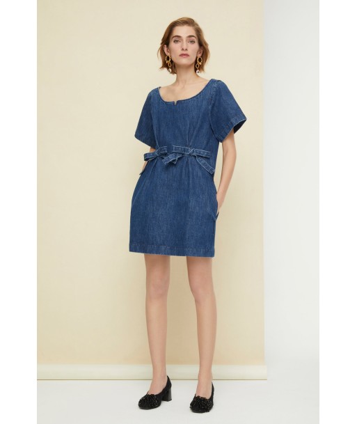 Robe courte en denim à noeuds Véritable concentré