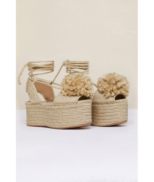 Espadrilles compensées à pompons acheter en ligne