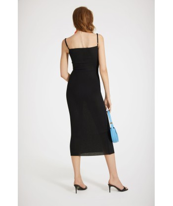 Knot-front slip dress in organic cotton sur le site 