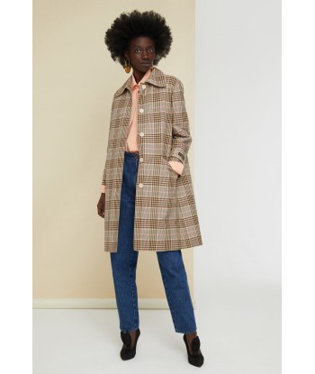 Manteau en gabardine tartan Paris Déstockage Promo