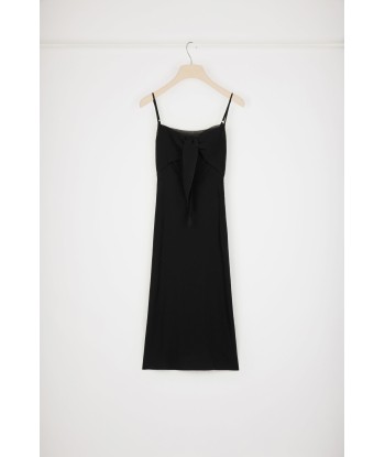 Knot-front slip dress in organic cotton sur le site 